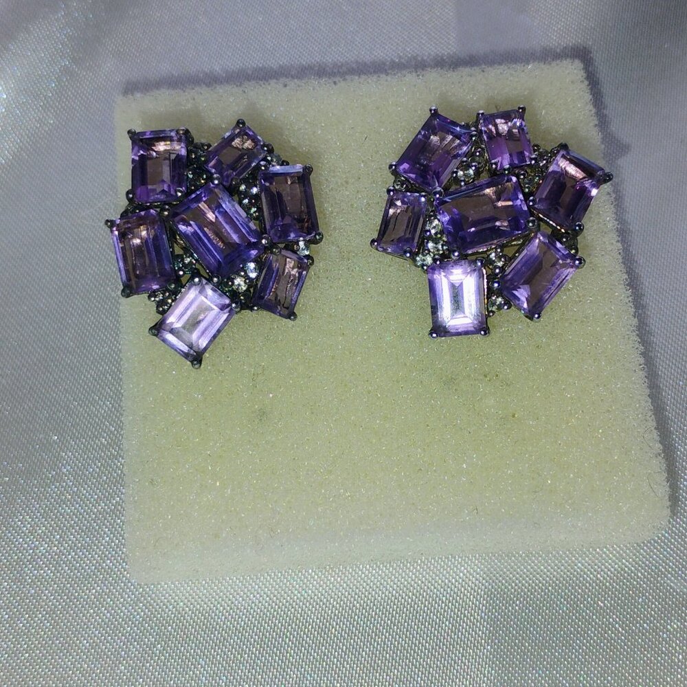 Rose de France Amethyst earrings in sterling silver